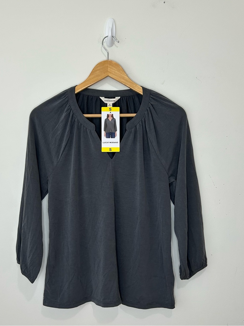 Lucky Brand Women’s Blackened Pearl Loose Blouse Size Small NWT